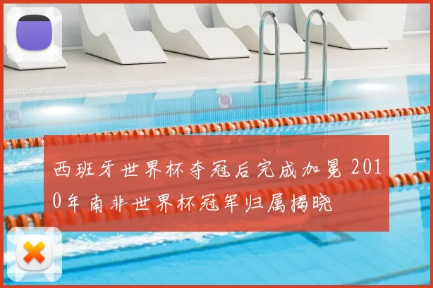 西班牙世界杯夺冠后完成加冕 2010年南非世界杯冠军归属揭晓